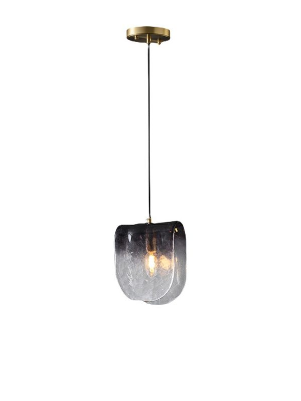 EPPL8001 Modern Handcrafted Glass Pendant Light Irregular Shape LED Hanging Lamp with Metal Frame for Dining Room Living Room