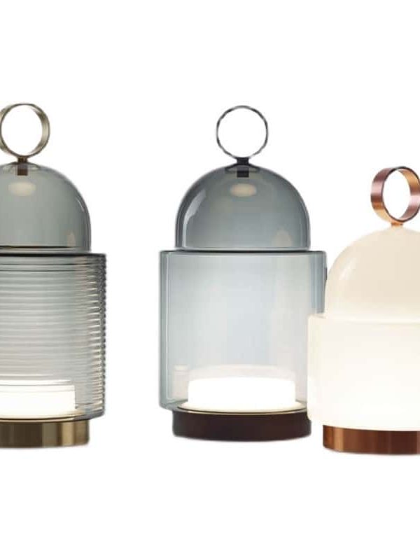 EPTL9037 Elegant LED Table Lamp, Glass Globe Design with Metallic Accents and Ring Handle for Stylish Home & Office Lighting