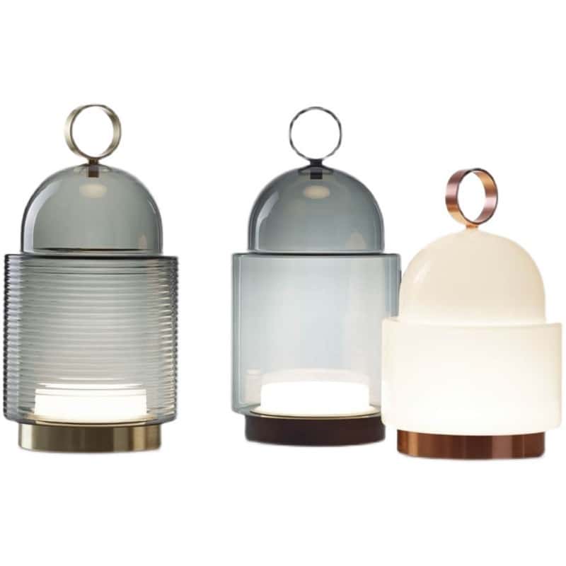 EPTL9037 Elegant LED Table Lamp, Glass Globe Design with Metallic Accents and Ring Handle for Stylish Home & Office Lighting