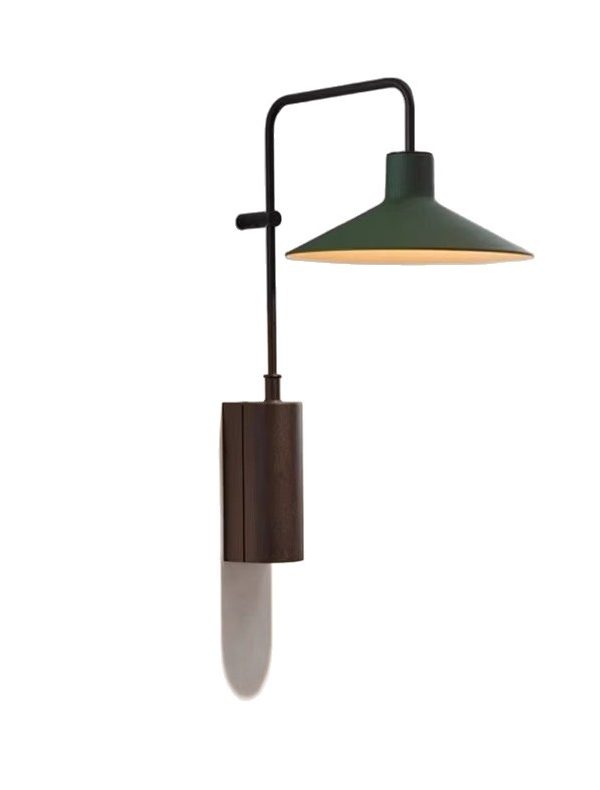EPWL9043 Modern Nordic Wall Lamp with Metal Shade & Wood Base | LED Decorative Wall Light for Bedroom & Living Room
