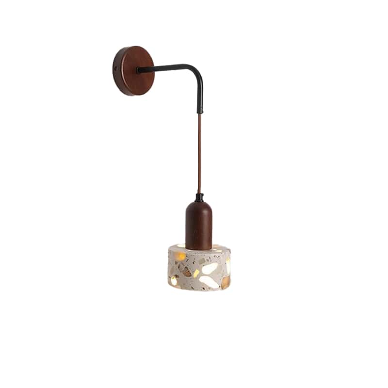EP-ST037 Nordic Terrazzo Cylinder Hanging Wall Lamp Modern Decorative Wall Pendant Light with Wood and Iron