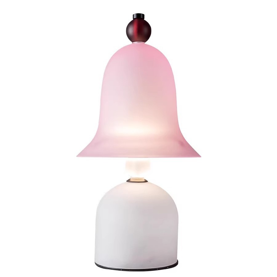 EPTL9036 Nordic Bell Glass Table Lamp | Pink Gradient Lampshade | Decorative Bedside Light for Home & Boutique