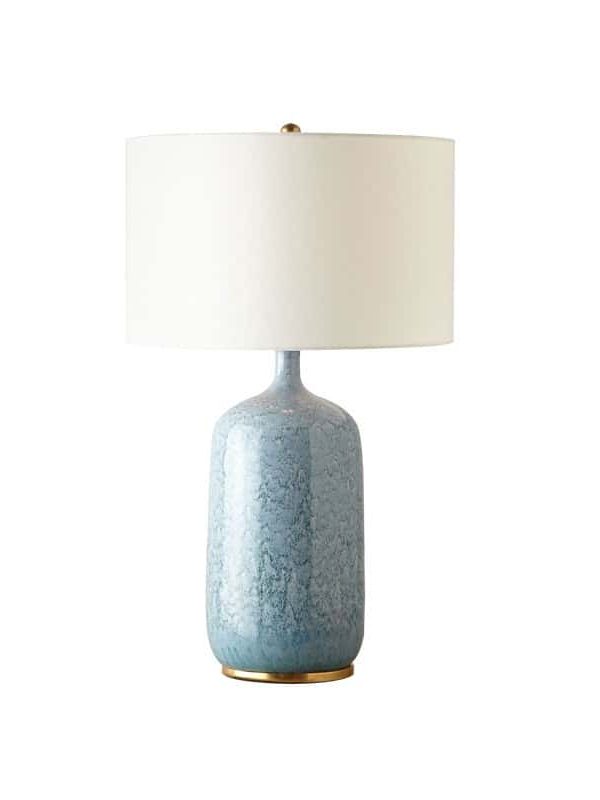 EPTL9066 Modern Simple Ceramic Table Lamp Fabric Shade LED Reading Lamp for Home Decor Desk Lamp