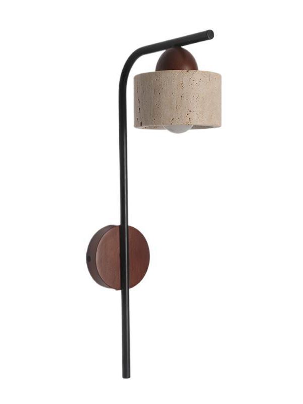 EP-ST031 Modern Marble Wall Lamp with Wood and Iron Nordic Minimalist Light for Bedroom, Living Room, Corridor