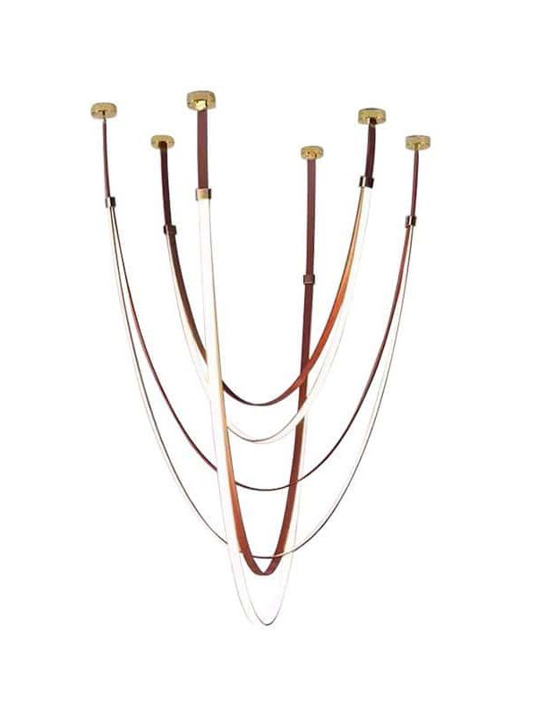 EPPL9082 Modern Multi-Point Artistic Pendant Light, Flexible Hanging Linear Chandelier for Luxury Living Room & Hotel Lobby