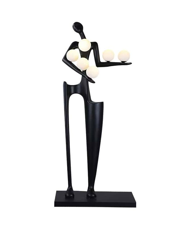 EPFL9081 Luxury Modern LED Floor Lamp with Glass Shade E27 Base 3000K Warm White Light Easy Installation for Hotel Lobby Mall Lighting