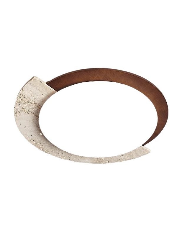 EPCL9068 Round Marble Ceiling Light | Stone and Wood Decorative Light | Soft Ambient Lighting Fixture