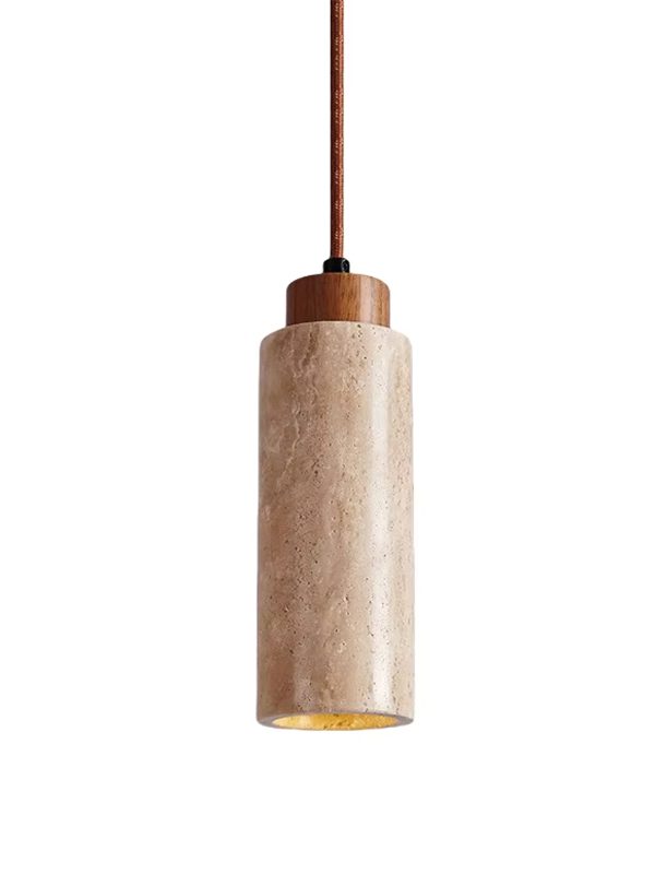 EPPL9064 Modern Wabi Sabi Style LED Pendant Light Natural Yellow Stone Adjustable Height Decorative Chandelier for Home Room