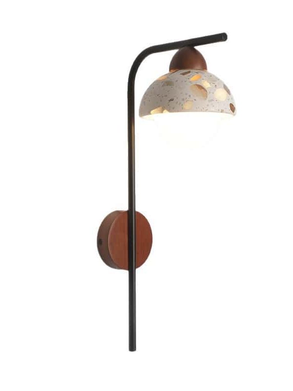 EP-ST032 Modern Terrazzo Wall Lamp with Wooden and Metal Frame Minimalist Decorative Sconce Light for Bedroom and Hallway