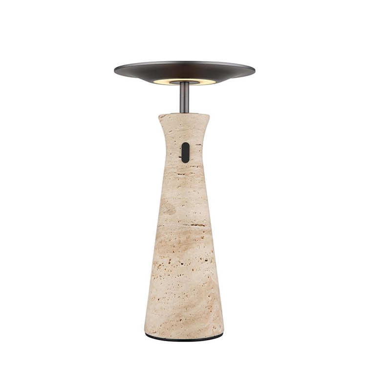 EPTL9154 Designer Stone Base Table Lamp with Metal Disc Luxury Ambient Table Lamp