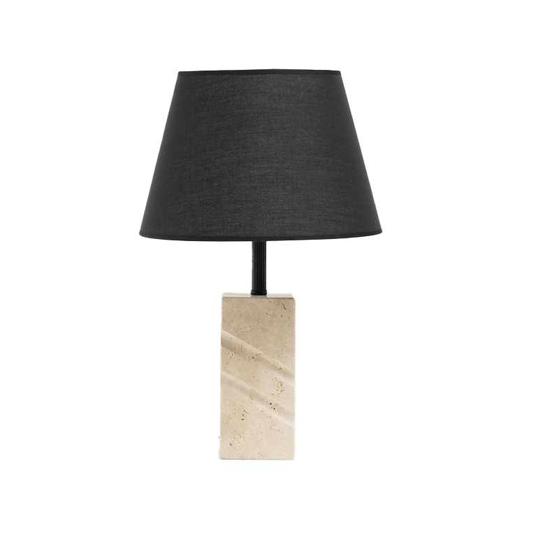 EPTL9149 Modern Stone Base Table Lamp with Black Fabric Shade｜Luxury Bedside & Hotel Lamp
