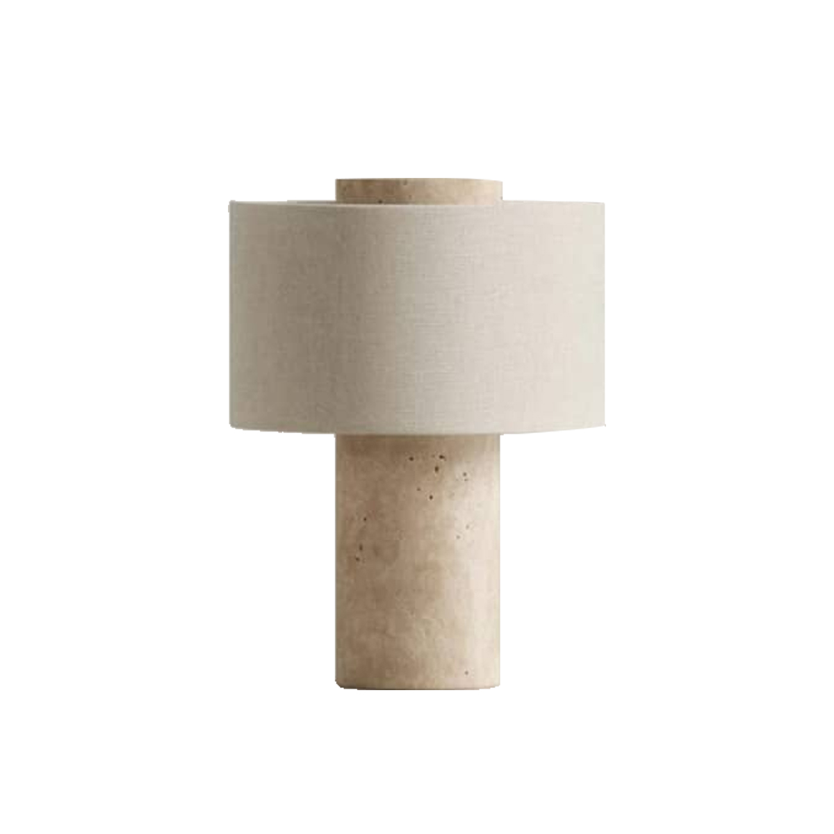 EPTL9112 Luxury Travertine Base Table Lamp Modern Minimalist Bedside Lamp with Fabric Shade