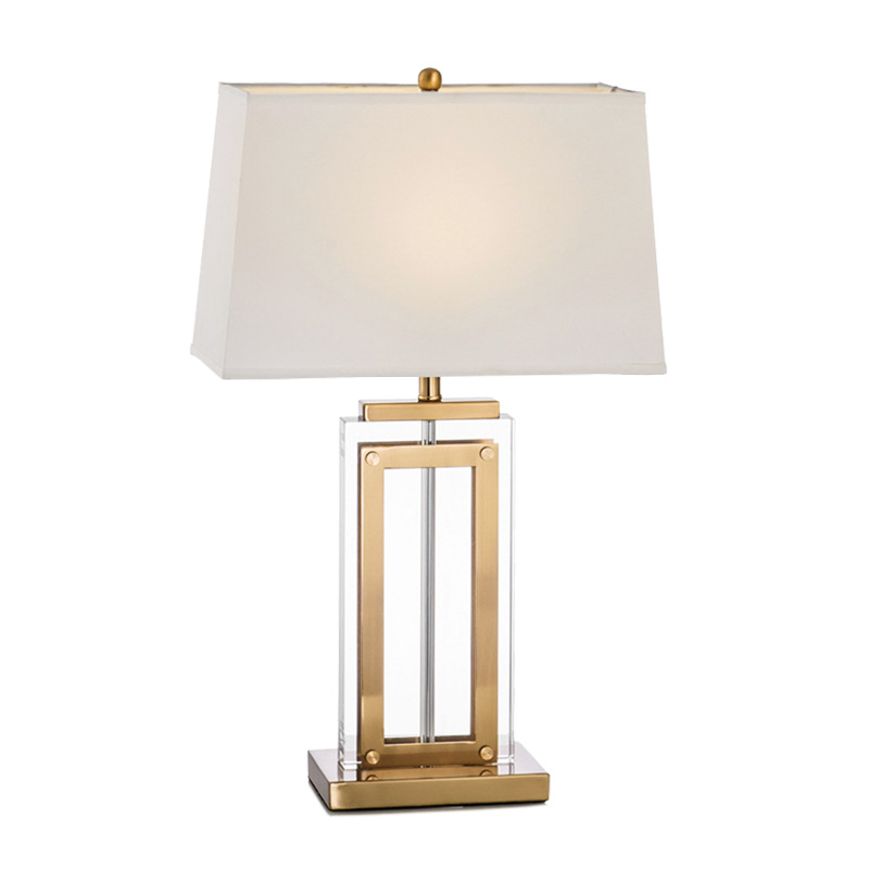 EPTL9236 Modern American Creative Design Crystal Table Lamp Simple & Decorative Fabric Shade