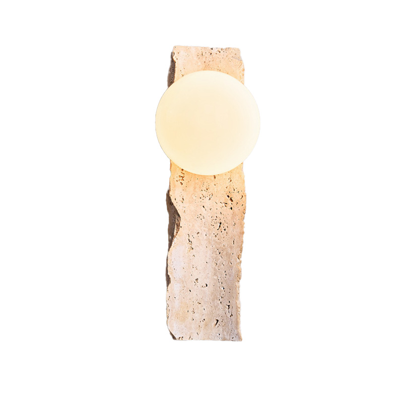 EPWL9236Natural Travertine LED Wall Lamp Wabi-Sabi Stone Sconce