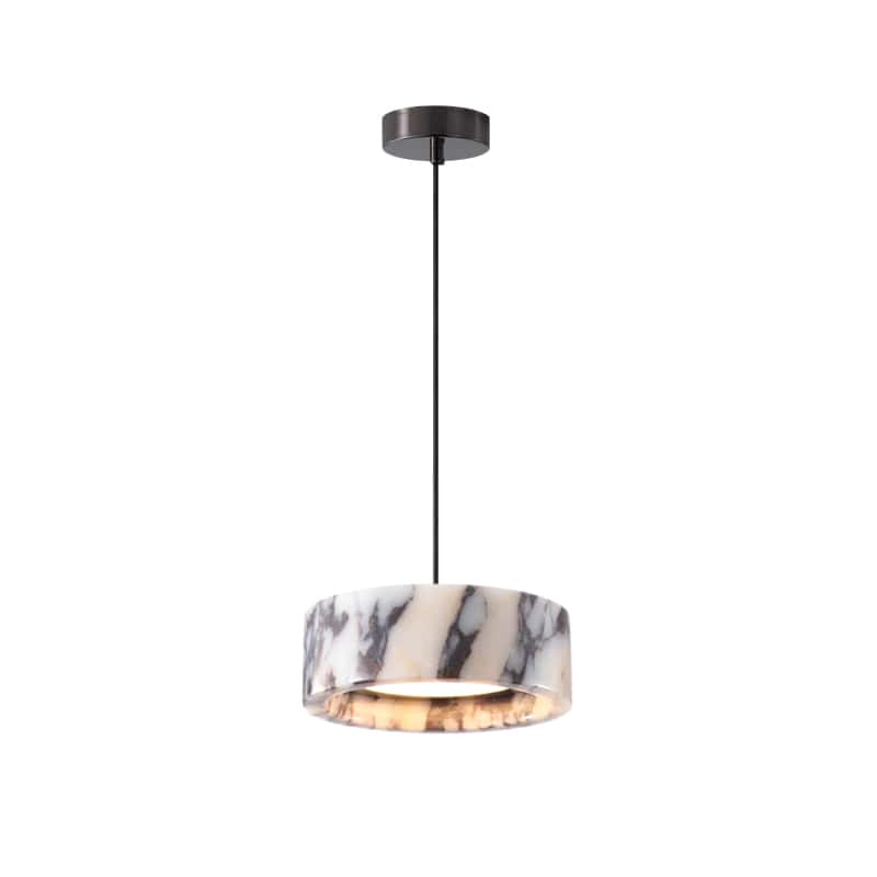 EPPL9200Round Marble Pendant Light, Natural Stone LED Hanging Lamp
