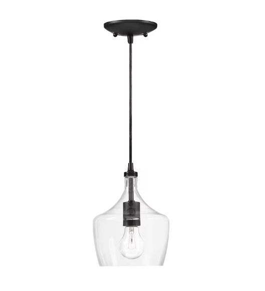 EPTL0313Modern Glass Pendant Light Clear Glass Hanging Lamp E27 Minimalist Ceiling Light