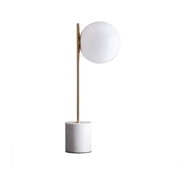 EPTL0457Modern Marble Base Table Lamp Metal Pole Sphere Light