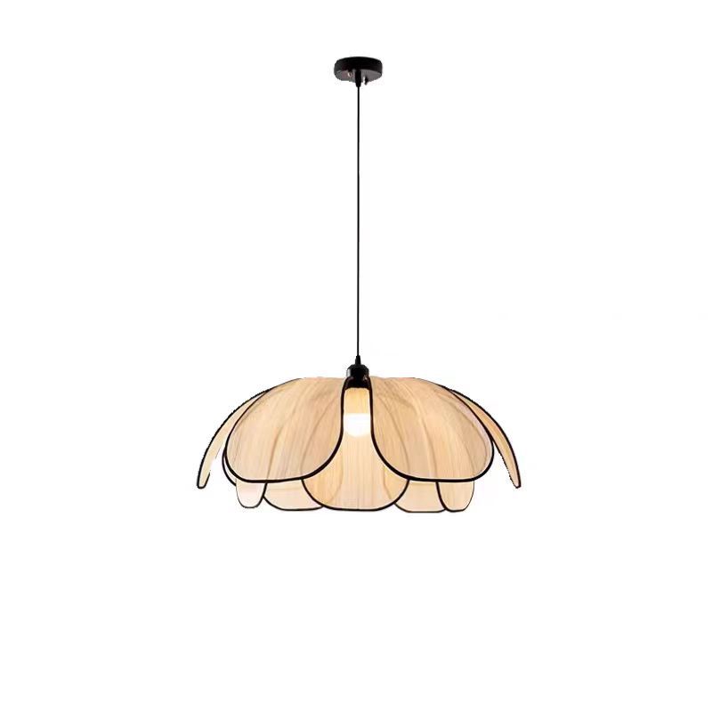 EPPL9277Retro Veneer Pendant Light Flower Shape Hanging Lamp
