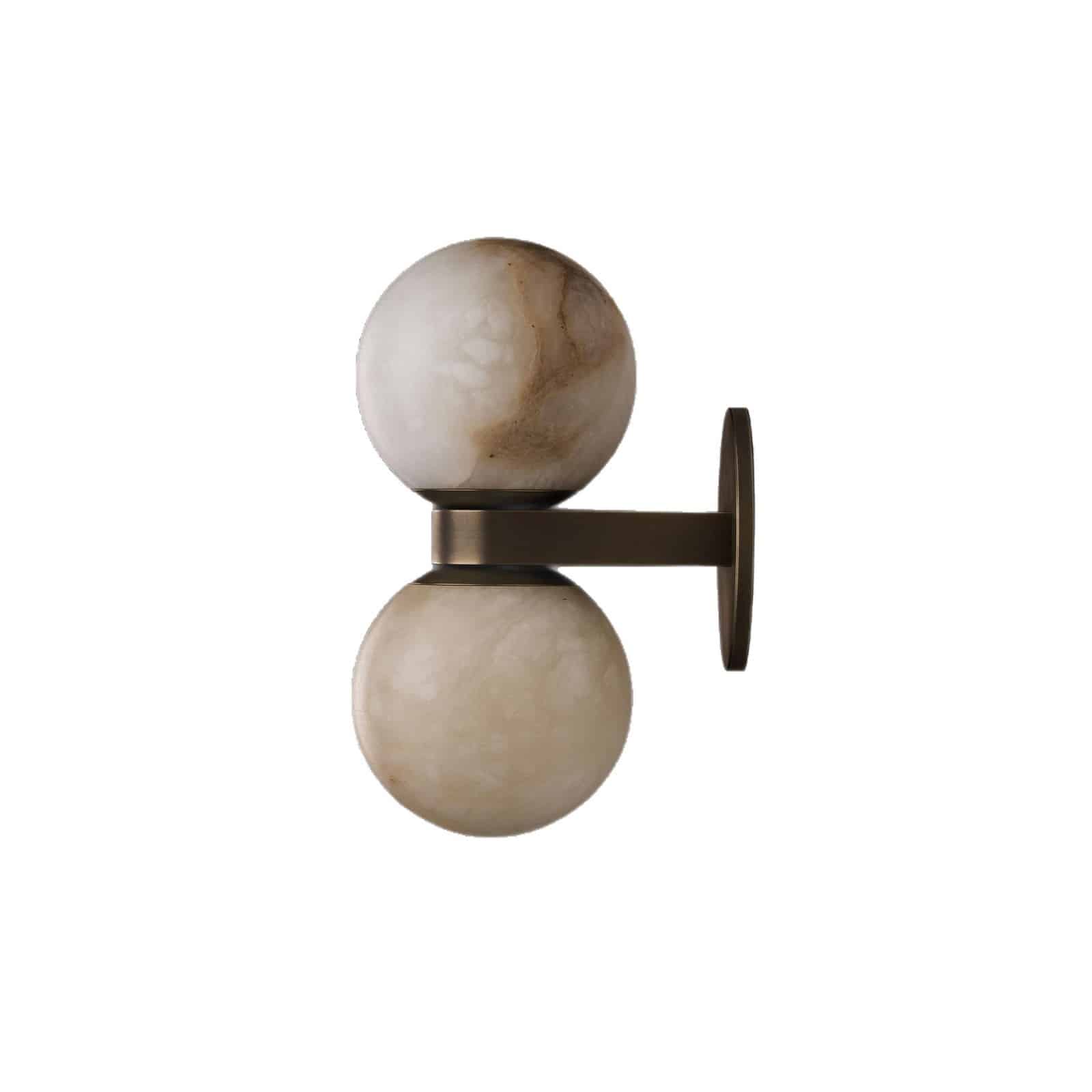 EPWL0542Modern Alabaster Wall Lamp Double Globe Stone Decorative Light