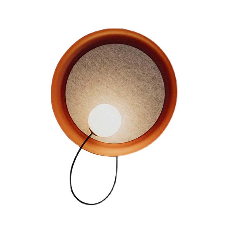 EPWL0348Modern Artistic LED Wall Lamp Round Terracotta Frame with White Globe