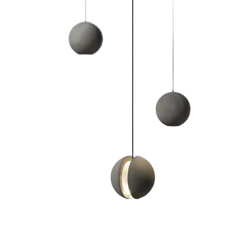 EPPL9295Modern Minimalist Pendant Light Concrete Style LED Hanging Lamp Sphere Design