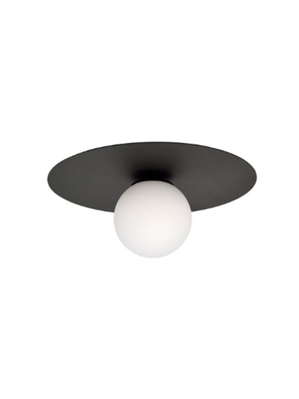 EPCL0427Modern Glass Ball Ceiling Light with Black Metal Plate
