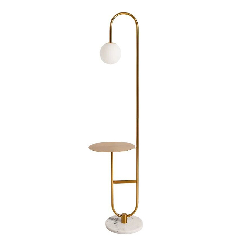 EPFL0460Modern Floor Lamp with Table Gold Standing Light