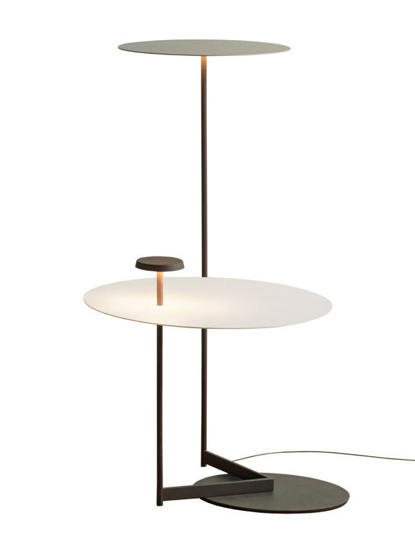 EPFL9270Modern LED Floor Lamp with Integrated Side Table