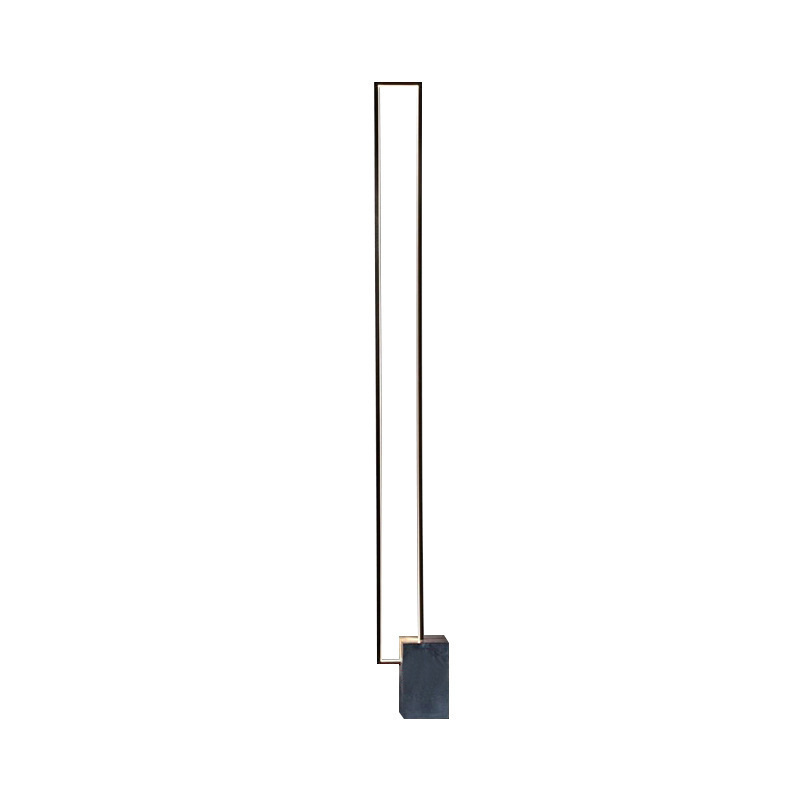 EPFL0435Geometric Frame LED Floor Lamp with Marble Base