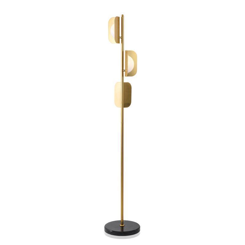 EPFL0446Modern Vertical Gold Floor Lamp with Decorative Panels Luxury LED Standing Light