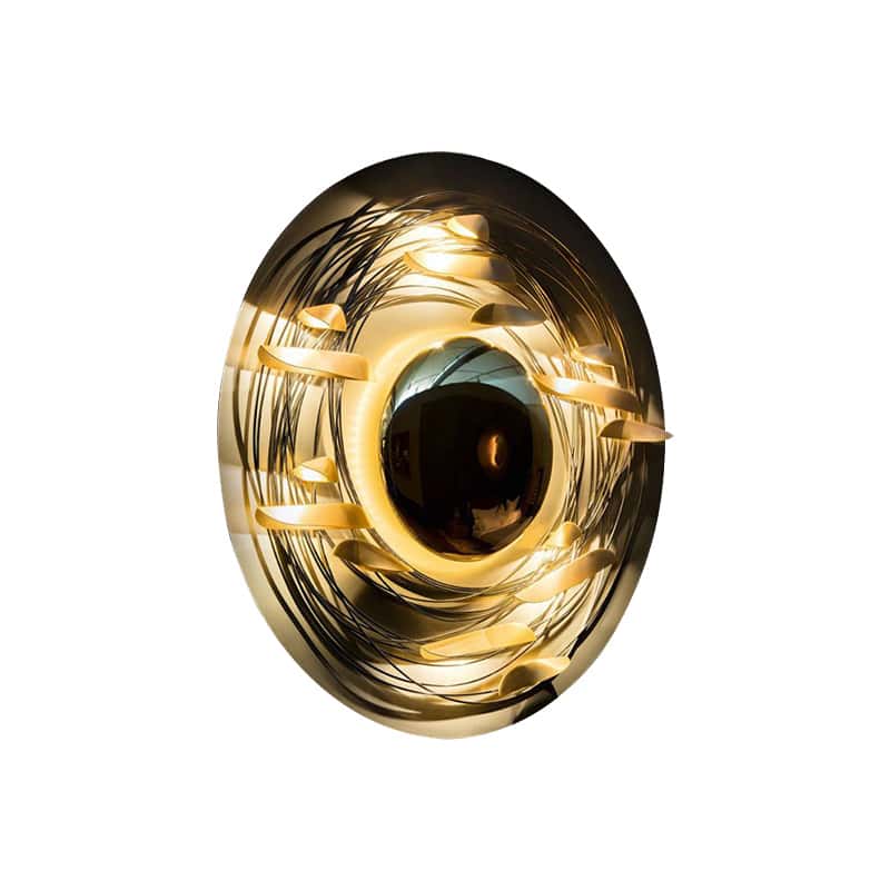 EPWL0336Luxury Modern LED Wall Lamp Artistic Round Gold Sconce with Unique Light