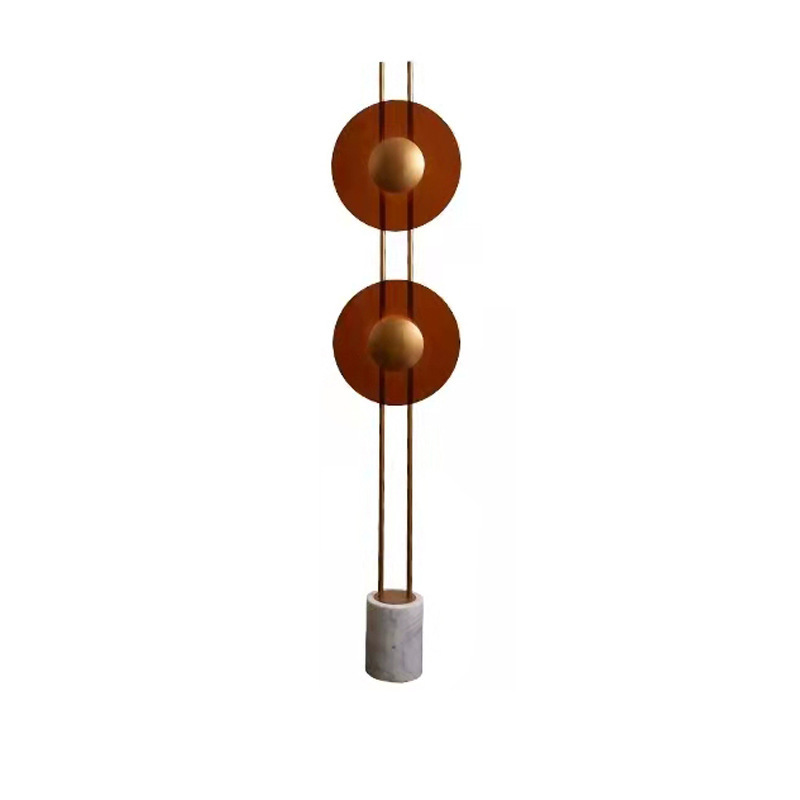 EPFL0410Art Deco Floor Lamp with Double Disc Design