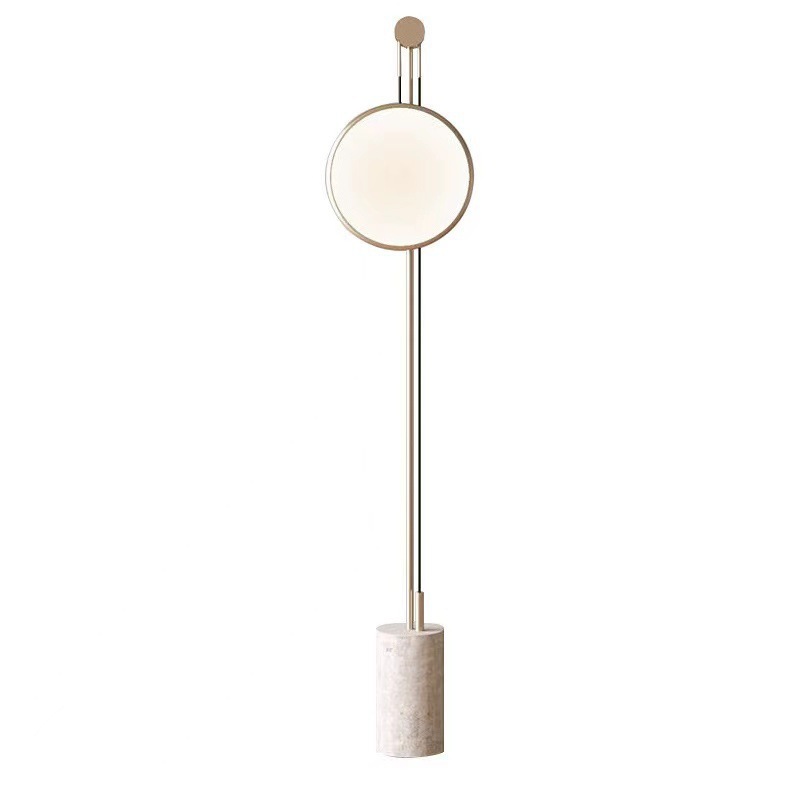 EPFL0470Luxury Round Floor Lamp with Marble Base Modern Gold Standing Light
