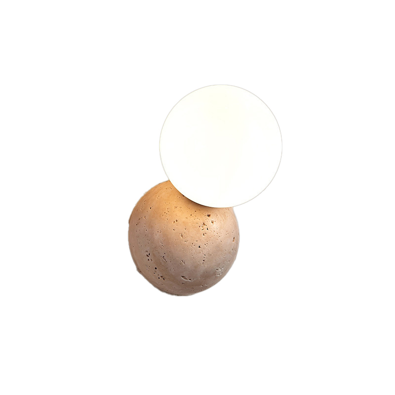EPWL9276Natural Stone Wall Lamp with Glass Globe