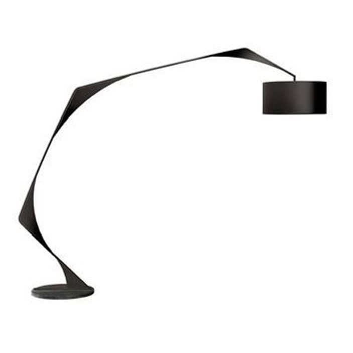 EPFL0459Modern Sculptural Arc Floor Lamp Minimalist Black LED Standing Light