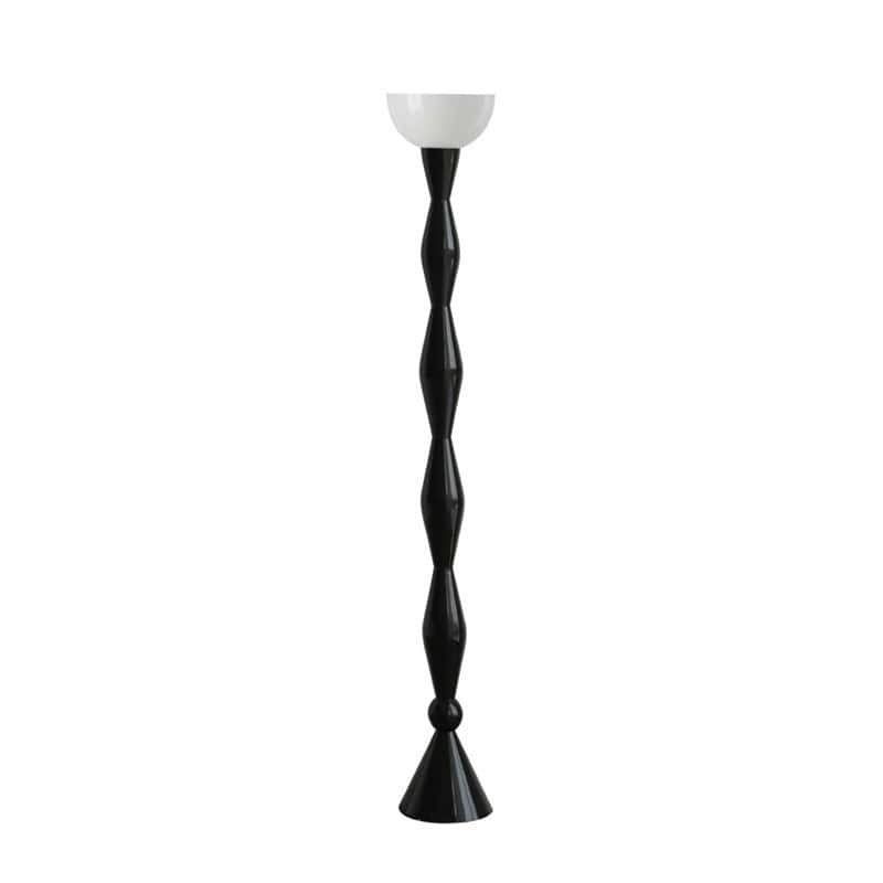 EPFL0362Postmodern Black Sculptural Floor Lamp Glossy Resin Base