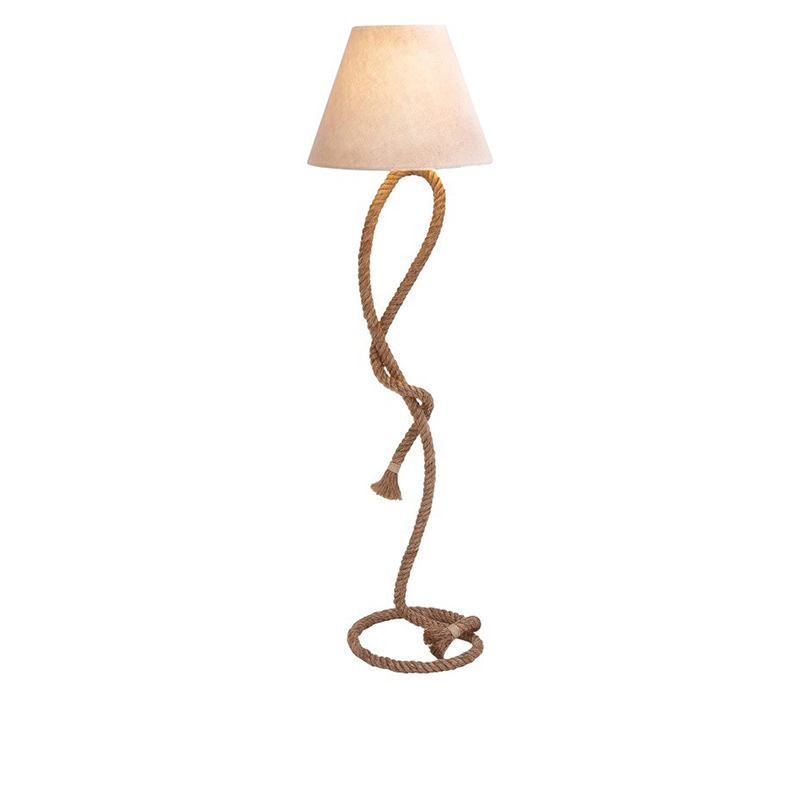 EPFL0490Modern Rope Floor Lamp Handmade Twisted Rope Standing Lamp