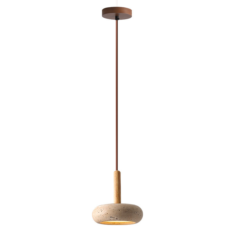 EPPL9254Natural Travertine Stone Pendant Light Decorative Single Hanging Lamp
