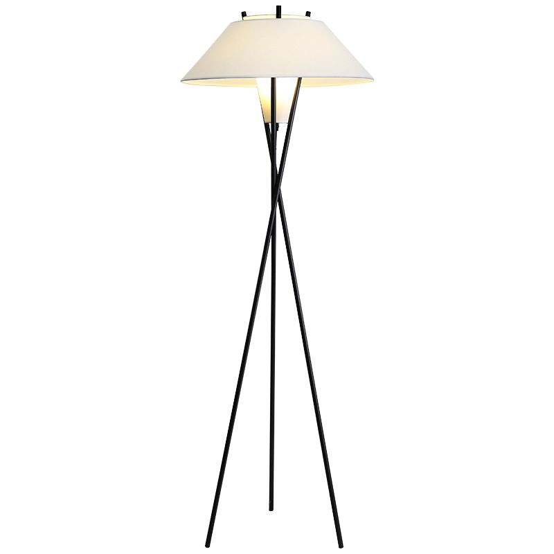 EPFL0463Zen Style Tripod Floor Lamp with Wide Shade Minimalist Oriental Standing Lamp