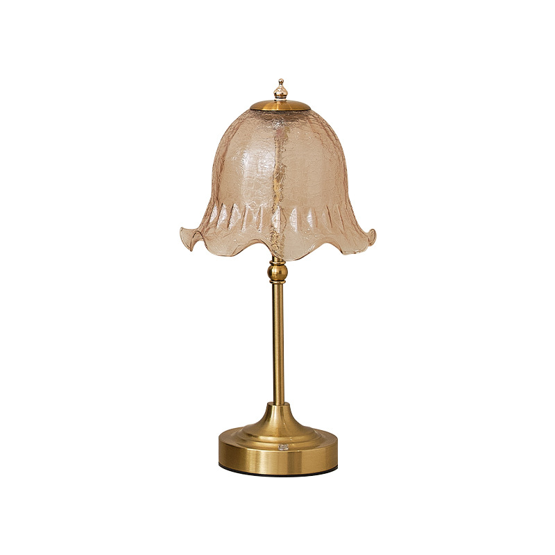 EPTL0504Vintage Table Lamp with Flower Glass Shade