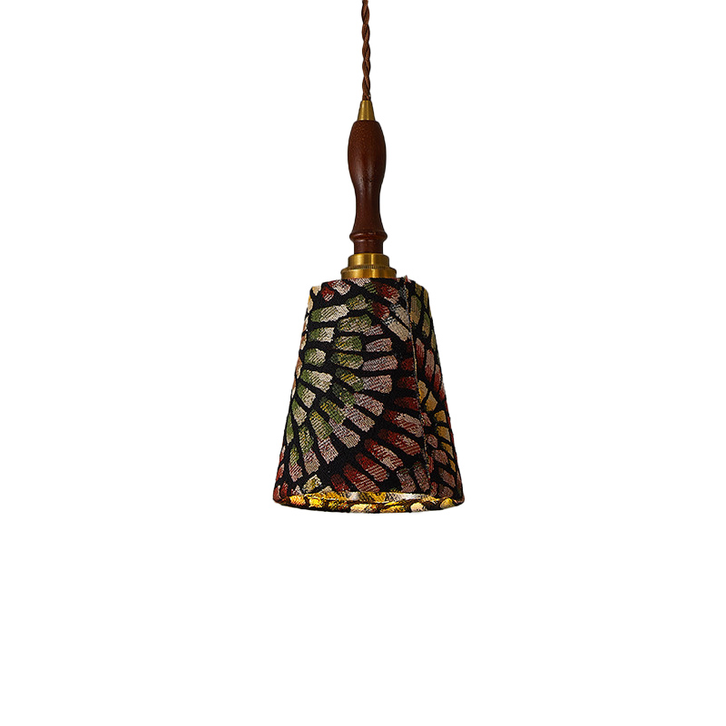 EPTL0491Nordic Wooden Hanging Lamp Colorful Shade
