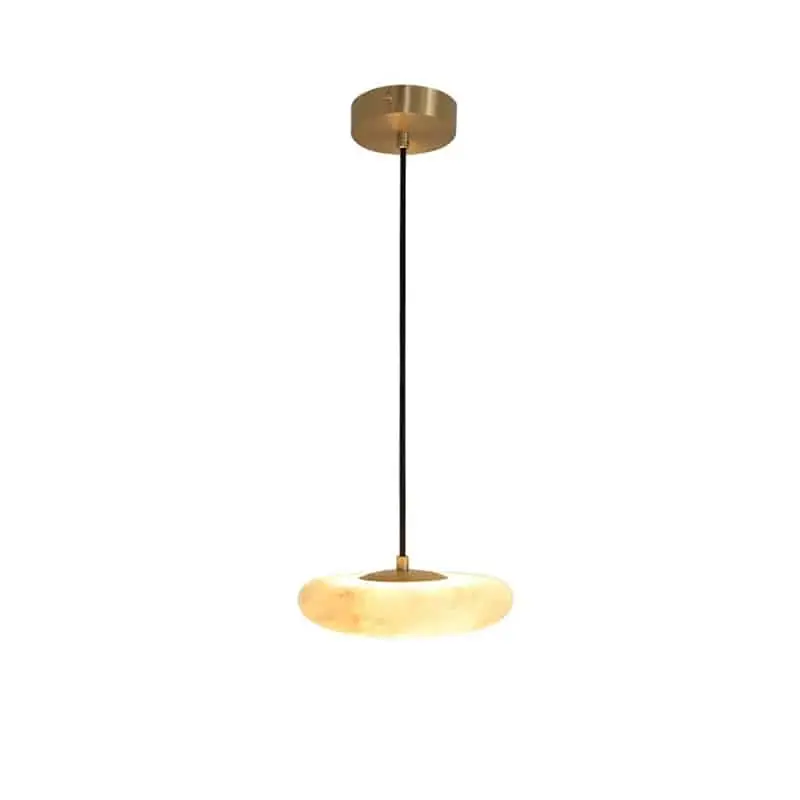 EPPL0560Modern Alabaster Pendant Lamp Natural Stone Disc Hanging Light
