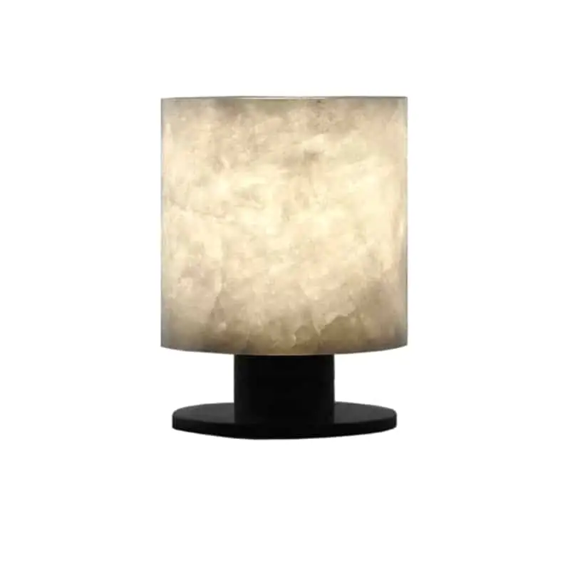 EPTL0558Modern Alabaster Table Lamp Natural Stone Cylinder Decorative Bedside Lamp