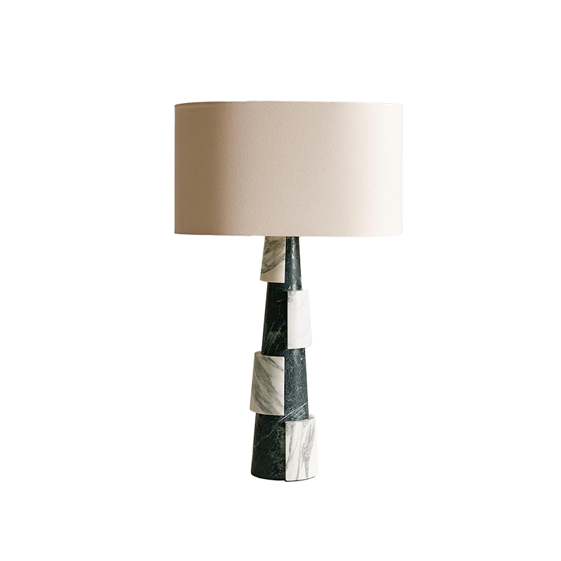 EPTL0750Modern Marble Table Lamp Decorative Stone Base Fabric Shade