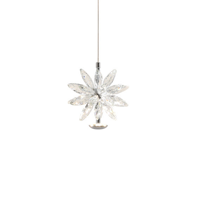 EPPL0776Modern Crystal Flower Pendant Light Luxury Glass Petal Hanging Lamp