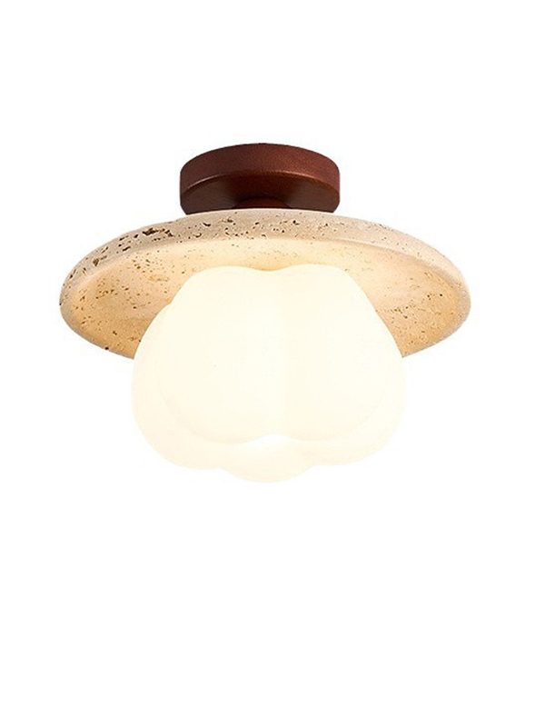 EPCL0814Modern Travertine Ceiling Light Disc Stone Lamp