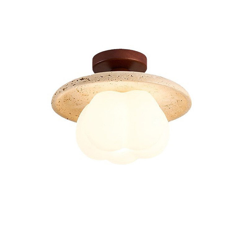 EPCL0814Modern Travertine Ceiling Light Disc Stone Lamp