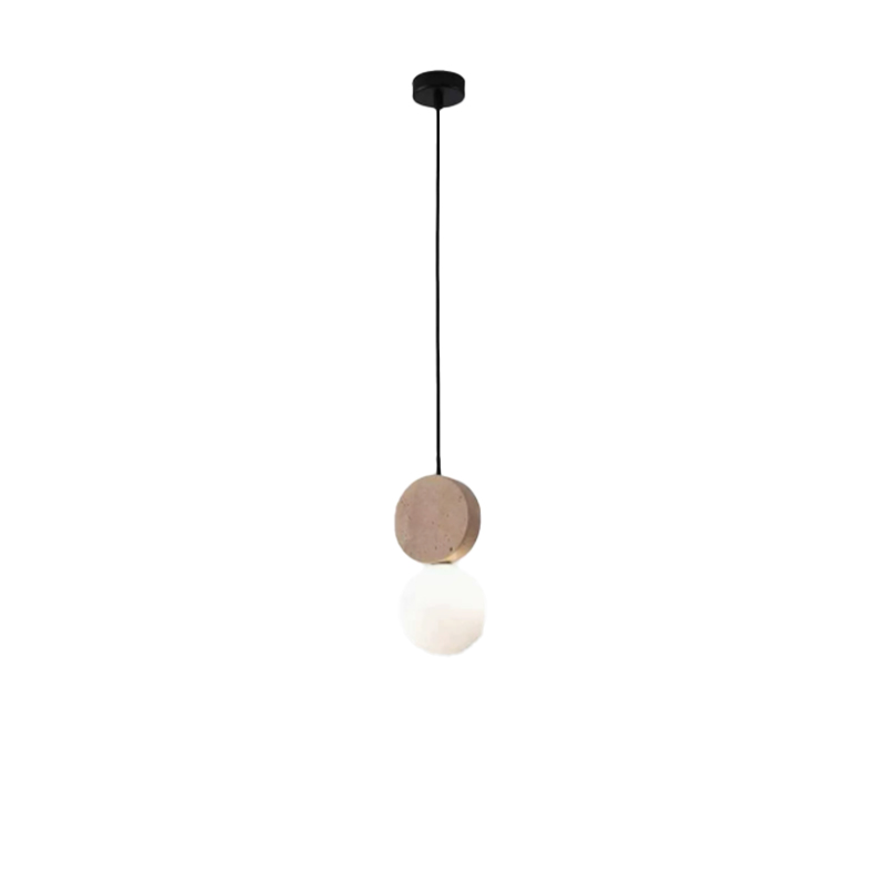 EPPL0804Modern Travertine Pendant Light Disc Stone Hanging Lamp