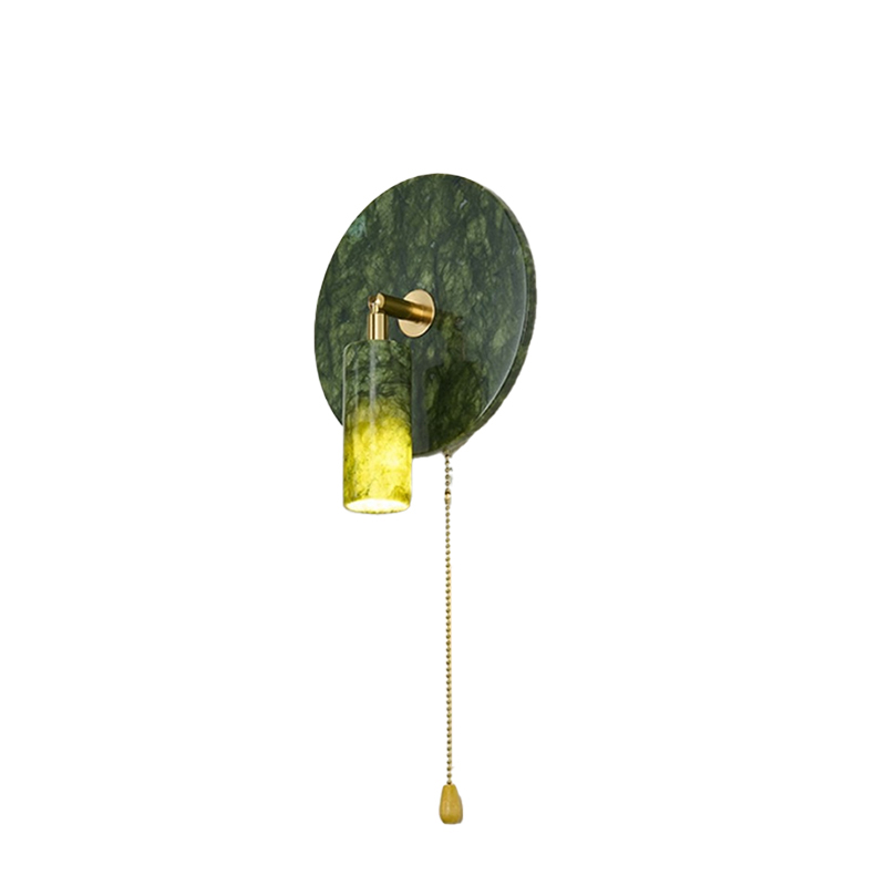 EPWL0778Green Marble Wall Lamp Brass Glass Sconce
