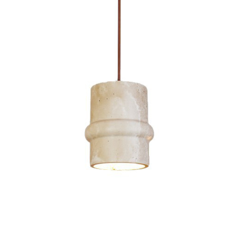 EPPL0809Modern Travertine Pendant Light Cylinder Stone Hanging Lamp